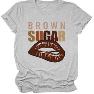 Casual lip letter print t- shirt
